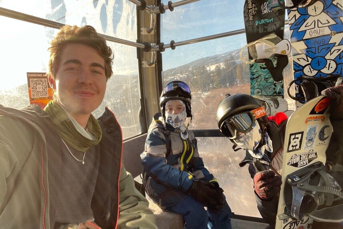 Jacob with snowboarding crew