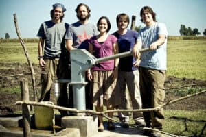 Jars of Clay at a well in Africa