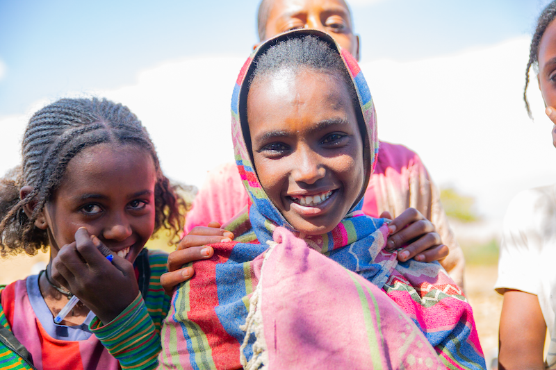 two ethiopian girls smiling
