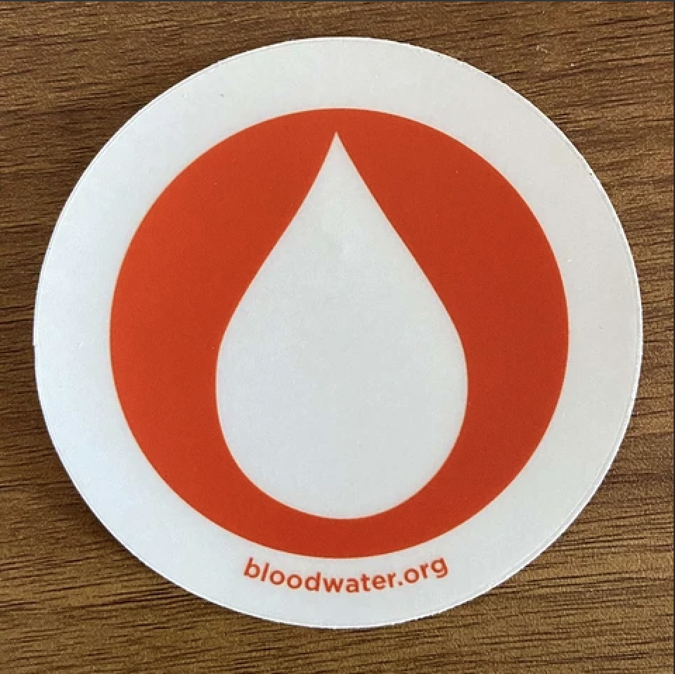 Blood:water drop sticker